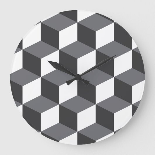 Modern, simple, urban architectural cubes pattern große wanduhr (Vorderseite)