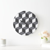Modern, simple, urban architectural cubes pattern große wanduhr (Zuhause)