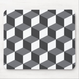 Modern, simple, urban architectural cubes pattern mousepad