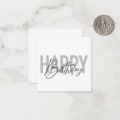 Modern, simple, urban, cool Happy Birthday Mitteilungskarte (Vorderseite/Rückseite Beispiel)