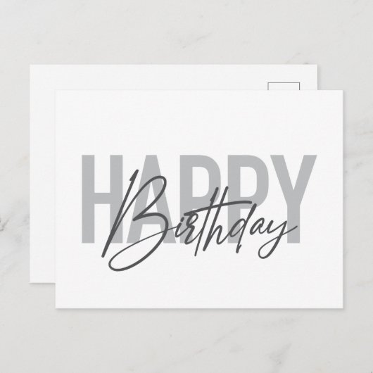 Modern, simple, urban, cool Happy Birthday Postkarte (Vorne/Hinten)