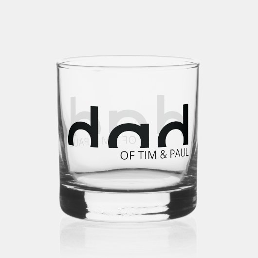 Modern Simple Vater typography Whiskyglas (Rückseite)
