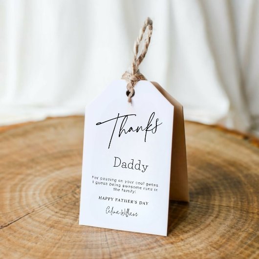 Modern Simple Vathers Day Vielen Dank für Ihre Unt Geschenkanhänger