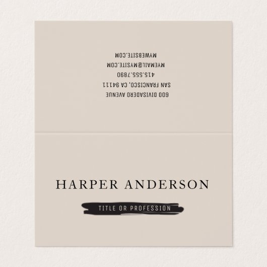 Modern Simple Visitenkarten (Außenseite Aufgefaltet)