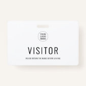 Modern Simple Visitenpass Company Logo Ausweis (Rückseite)