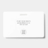 Modern Simple Visitenpass Company Logo Ausweis (Rückseite)