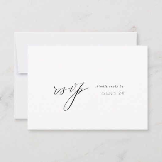 Modern Simple w Meal UAWG RSVP Karte (Vorderseite)