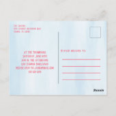 Modern Simple Watercolor Gedreht Flop Pool Party Postkarte (Rückseite)