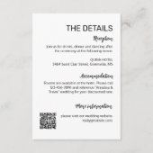 Modern Simple Wedding Details Card Begleitkarte (Vorderseite)