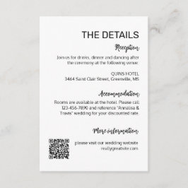 Modern Simple Wedding Details Card Begleitkarte