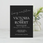 Modern Simple Wedding Engagement Black Quote Einladung (Stehend Vorderseite)