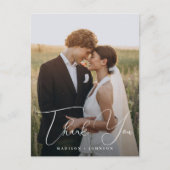 Modern Simple Wedding Foto Vielen Dank Postcard Postkarte (Vorderseite)