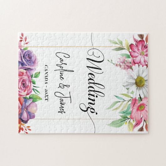 Modern Simple wedding Photo Puzzle (Horizontal)