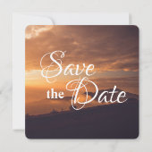 modern simple Wedding Save Date romantic Sunset (Rückseite)