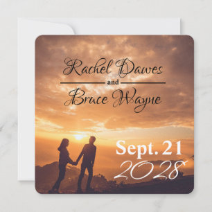 modern simple Wedding Save Date romantic Sunset