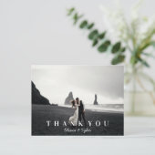 Modern + Simple Wedding Vielen Dank Postcard Postkarte (Stehend Vorderseite)