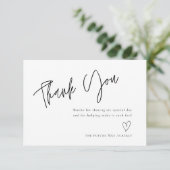 Modern Simple White Brautparty Danke Card (Stehend Vorderseite)