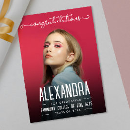 Modern Simple White Congratultions Graduate  Photo Karte