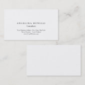 Modern Simple White Minimalistisch Consultant Mana Visitenkarte (Vorne/Hinten)