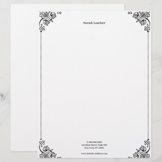 Modern Simple White Professional  Briefbogen (Vorne/Hinten)