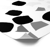 Modern Simple White Terrazzo Black Poster (Ecke)