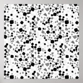 Modern Simple White Terrazzo Black Poster (Vorne)