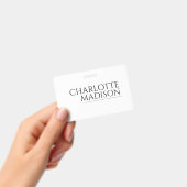 Modern Simple White Trendy Minimalist Plain  Ausweis (Handheld)