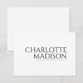 Modern Simple White Trendy Minimalist Plain Begleitkarte (Vorne/Hinten)