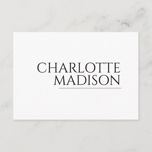 Modern Simple White Trendy Minimalist Plain Begleitkarte (Vorderseite)