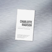 Modern Simple White Trendy Minimalist Plain Magnetische Visitenkarte (Beispiel)