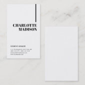 Modern Simple White Trendy Minimalist Plain  Visitenkarte (Vorne/Hinten)