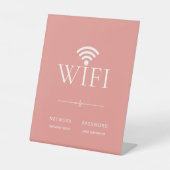 Modern Simple WiFi Network Password Sign Peach Sockelschild (Vorderseite)