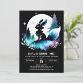 Modern Simple Wolf Birthday Einladung (Stehend Vorderseite)