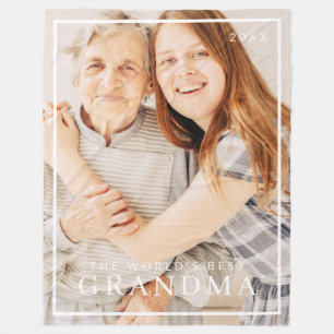 Modern Simple World's Best Oma Foto Holiday Fleecedecke