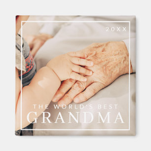 Modern Simple World's Best Oma Foto Holiday Magnet