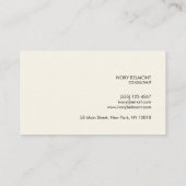 Modern Simple Yellow White Minimal Visitenkarte (Rückseite)