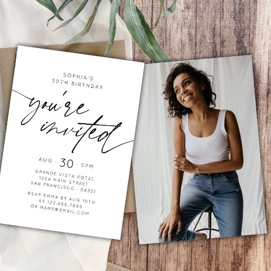 Modern Simple You're Invited Birthday Party Foto Einladung