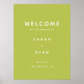 Modern Simplistic Lime Green Wedding Welcome Poster (Vorne)