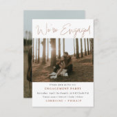 Modern sind wir Verlobt 2-Foto-Einladung Einladung (Vorne/Hinten)