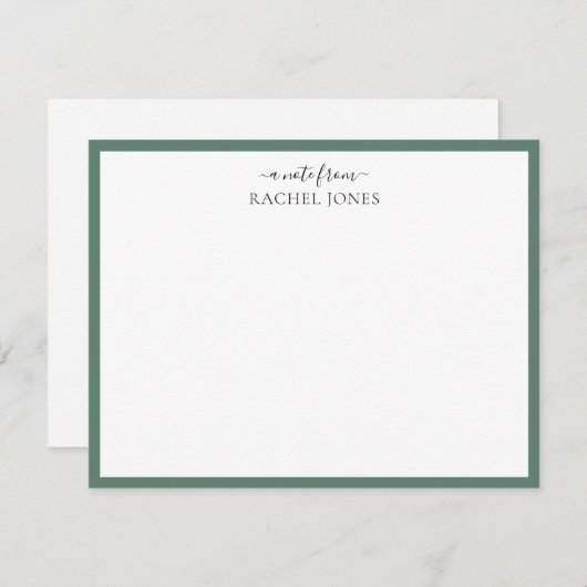 Modern Single Border 'A Note From Sage Note Card Mitteilungskarte (Vorne/Hinten)