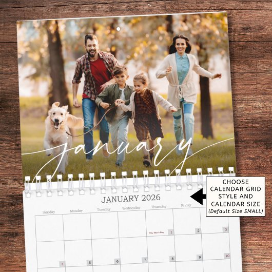 Modern Single Photo Script Custom Kalender