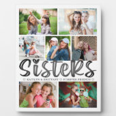 Modern SISTERS 7 Foto von Collage White Personaliz Fotoplatte (Vorderseite)