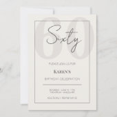 Modern Sixty 60th Birthday Celebration  Einladung (Vorderseite)