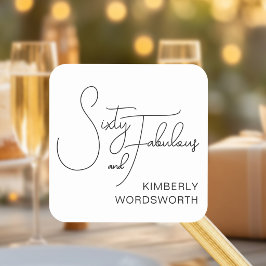 Modern Sixty and Fabulous 60th Birthday Party Quadratischer Aufkleber