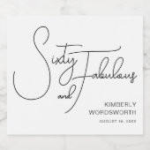 Modern Sixty and Fabulous 60th Birthday Party Schaumweinetikett (Einzelnes Label)
