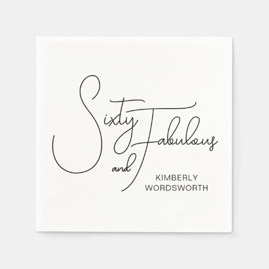 Modern Sixty and Fabulous 60th Birthday Party Serviette (Vorderseite)