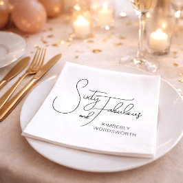 Modern Sixty and Fabulous 60th Birthday Party Serviette