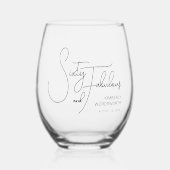 Modern Sixty and Fabulous 60th Birthday Party Weinglas Ohne Stiel (Vorderseite)