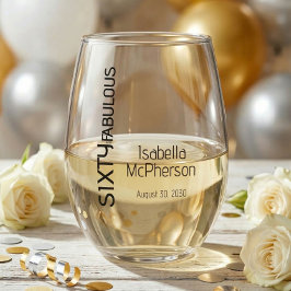 Modern Sixty and Fabulous Bold Birthday Party Weinglas Ohne Stiel