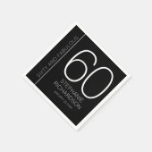 Modern Sixty and Fabulous Name Date 60th Birthday Serviette (Ecke)